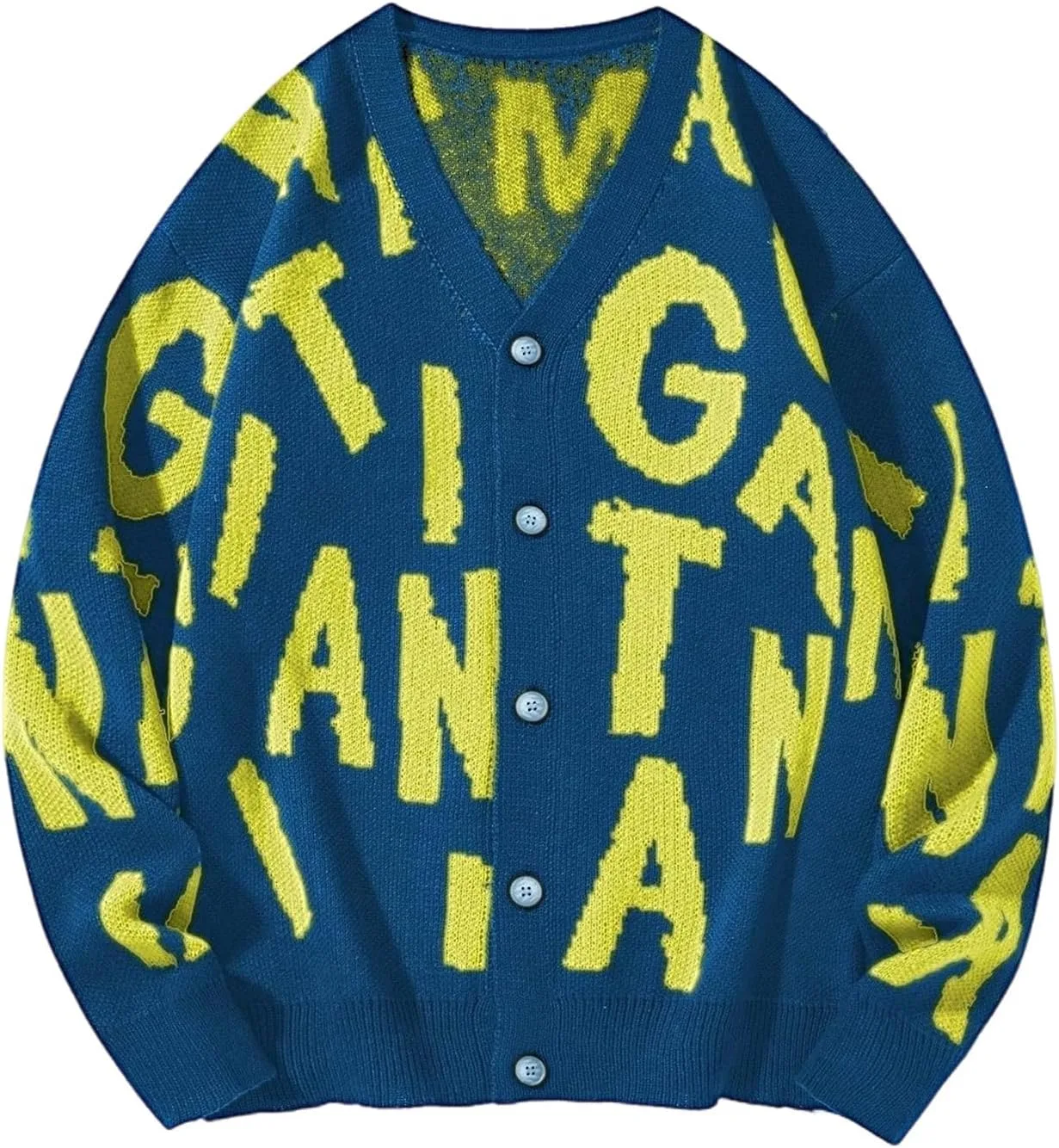 

Мужской кардиган с принтом и V-образным вырезом Floerns