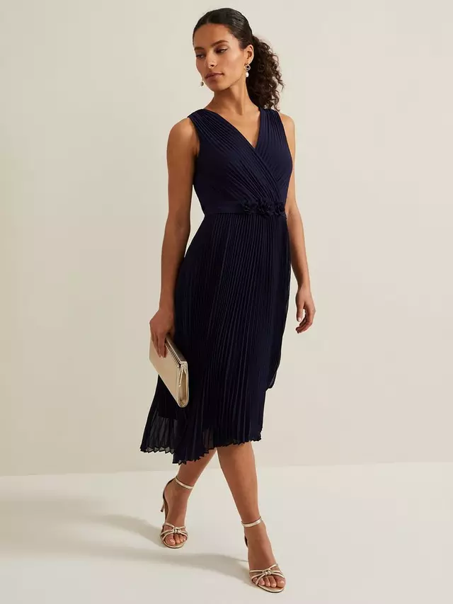 

Платье Phase Eight Petite Cressida Pleated Midi, темно-синий