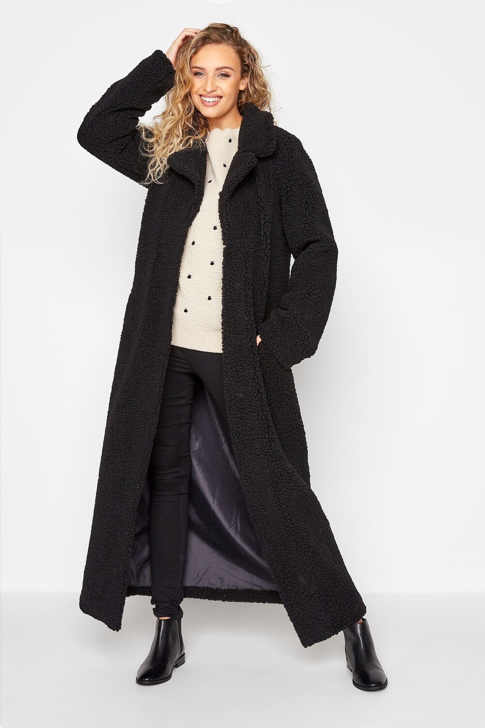 

Плюшевое пальто макси Long Tall Sally, черный