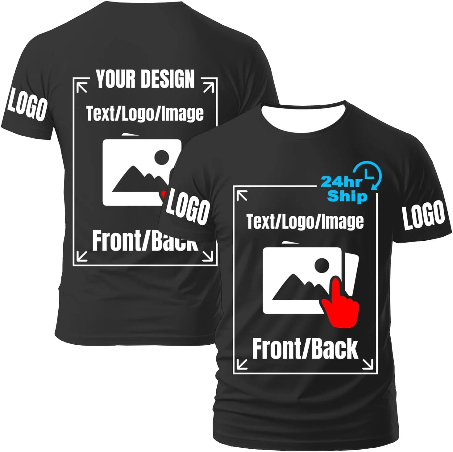 Футболка Custom с нанесением текста и логотипа