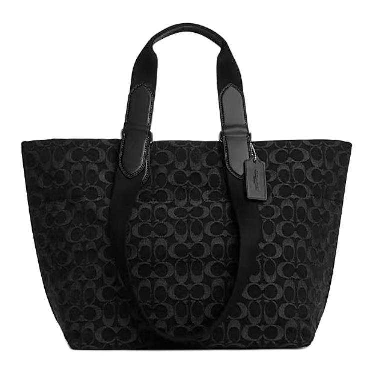 

COACH Джинсовая сумка с гладкой кожей большая женская black
