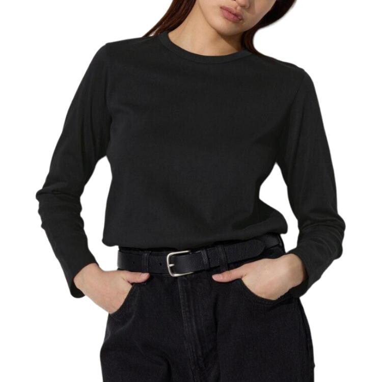 

Лонгслив женский с круглым вырезом Uniqlo, черный