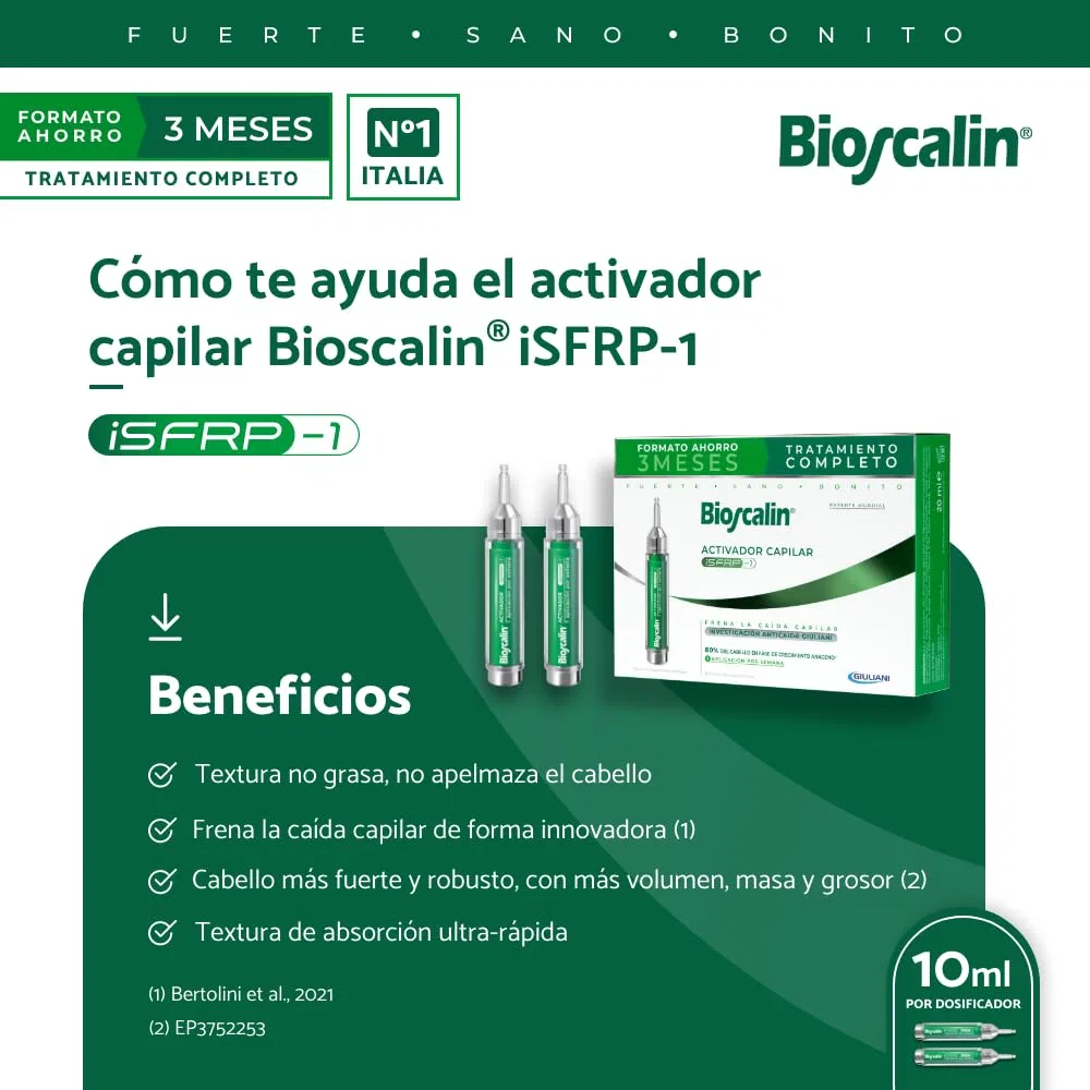 Активатор для волос Bioscalin iSFRP-1 против временного выпадения, 2 x 10 мл Bioscalin — фото 3