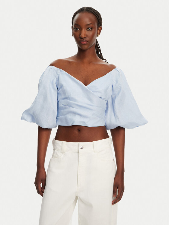 

Блузка обычного кроя Eva Linen 57892TB2 Bardot, голубой