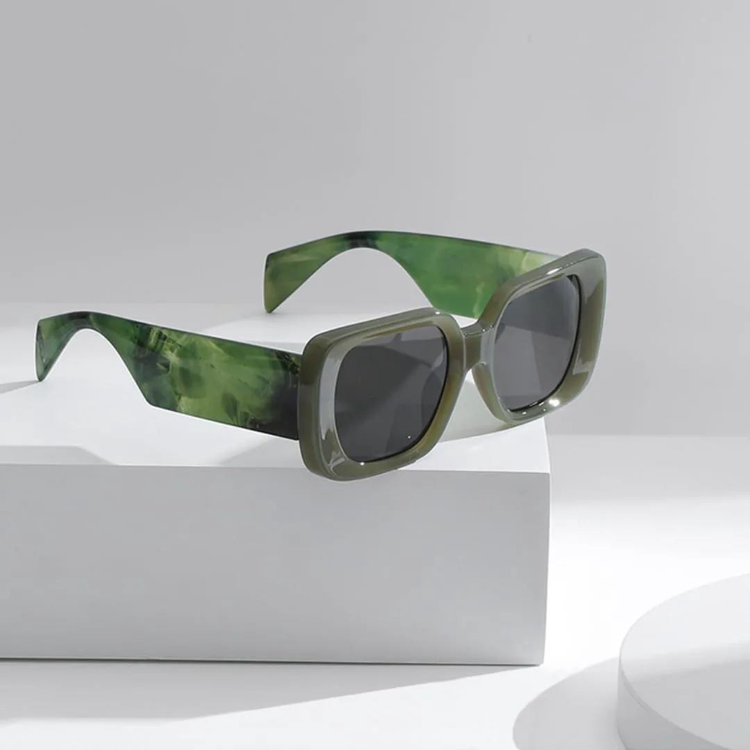 

Модные большие квадратные женские солнцезащитные очки желейного цвета с ретро-узором и широкими дужками, мужские градиентные очки UV400 UATXTAU, Green Green Gradient
