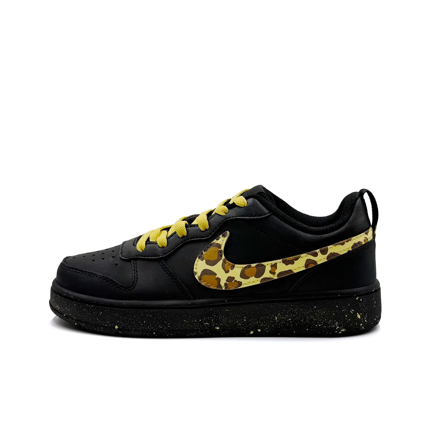 

Nike Court Borough Leaping Cloud Leopard противоскользящие низкие детские скейтбординг кроссовки Black для подростков