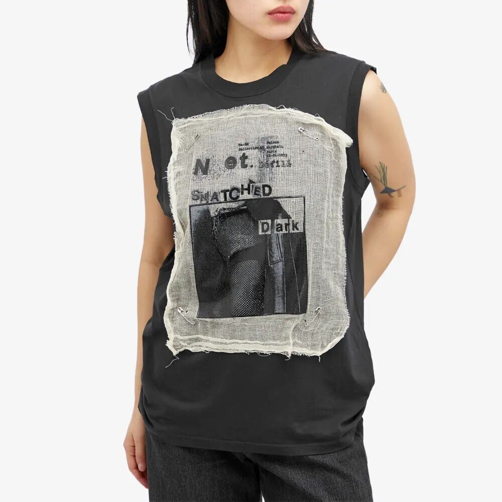 

Maison Margiela Топ без рукавов с принтом спереди, черный