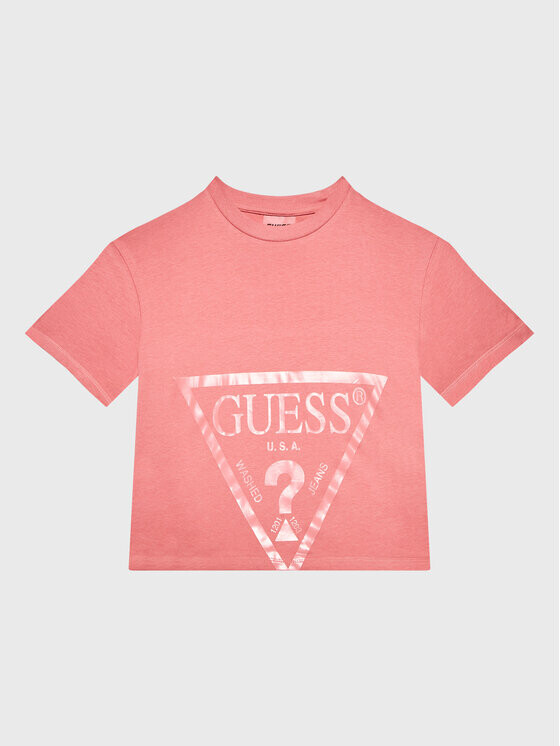 

Укороченная футболка Guess, розовый