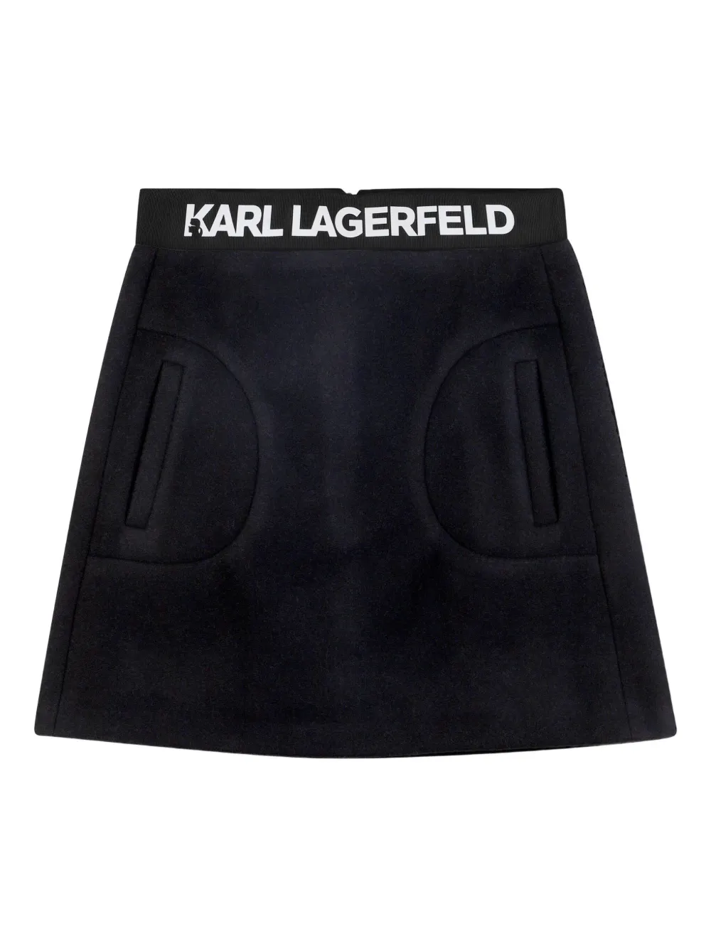 

Юбка А-силуэта с логотипом на поясе KARL LAGERFELD KIDS, черный