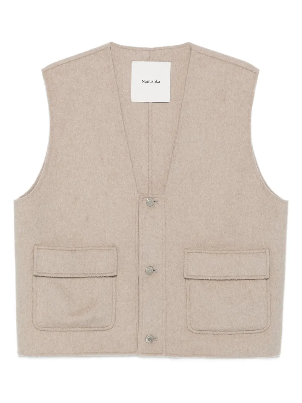 

Укороченный жилет с карманами Nanushka, нейтральный