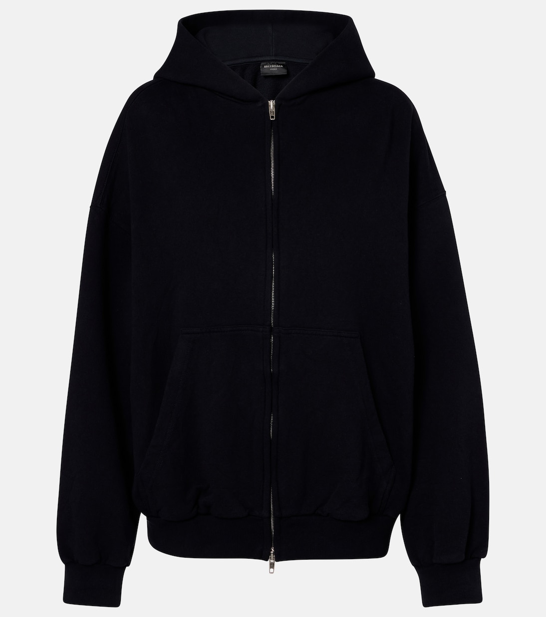 

Хлопковая худи на молнии Balenciaga, Faded Blck/Anthracit