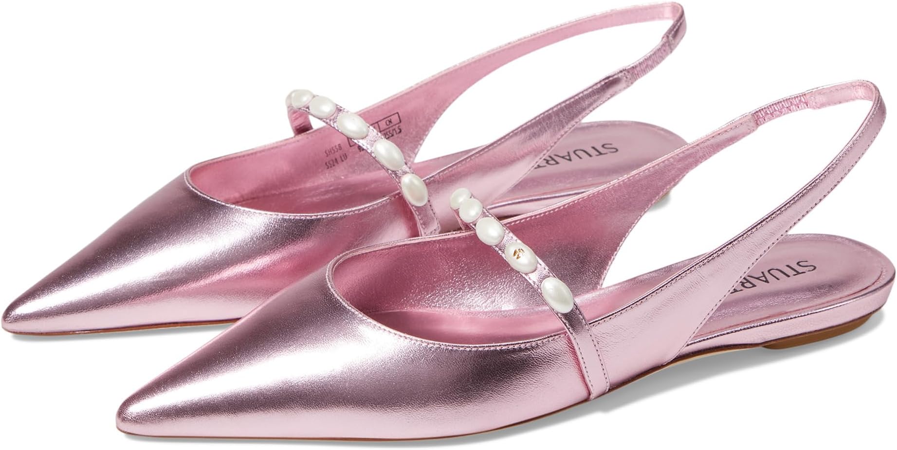 Балетки Stuart Weitzman Emlia Pearlita Slingback Flat, цвет Cotton Candy