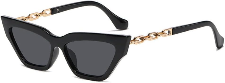 

Женские солнцезащитные очки MUTYNE «Кошачий глаз», модные, роскошные, квадратной формы, с металлическими дужками и цепочкой, маленькая оправа, черные с фиолетовыми линзами, Black Gray