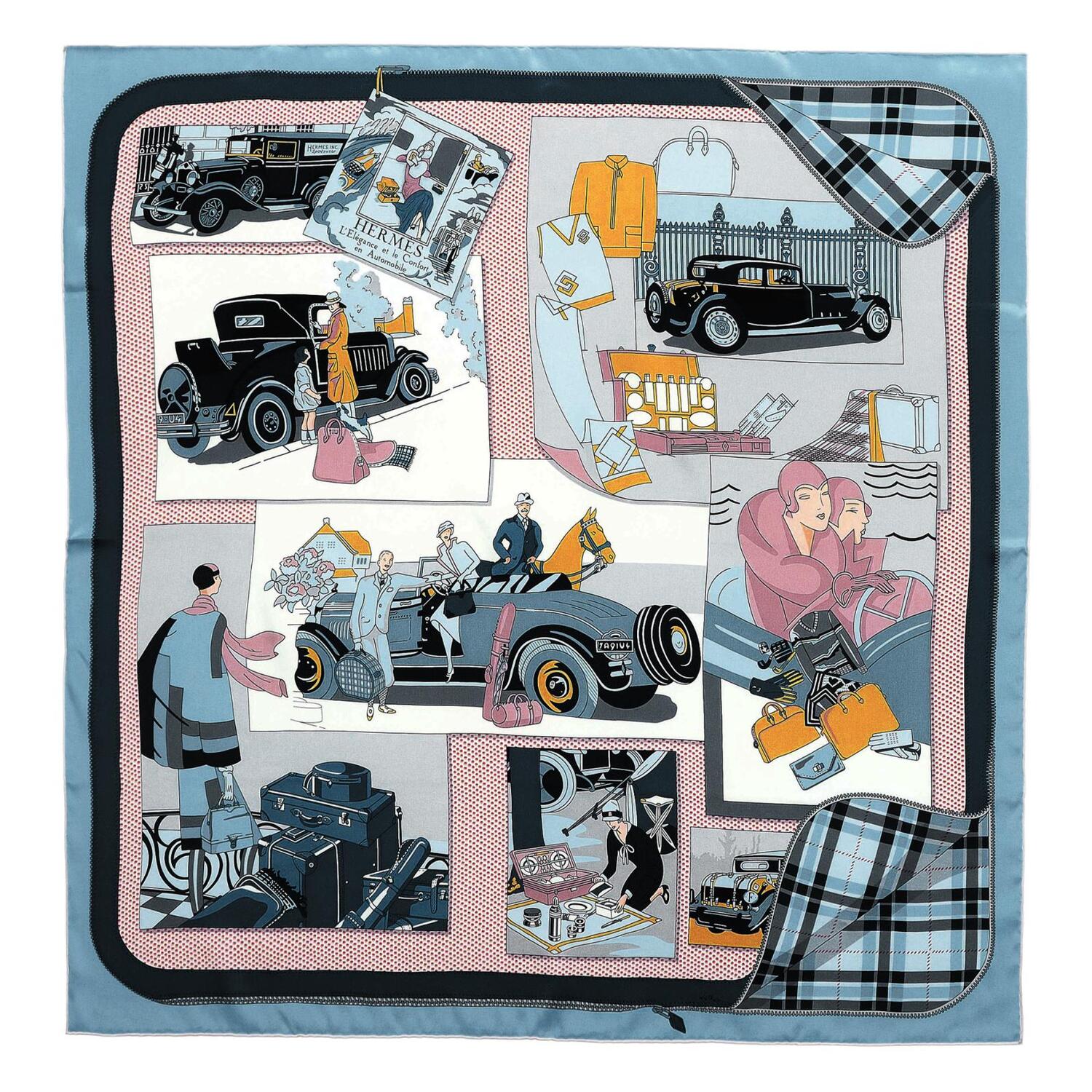 

HERMES Шёлковый шарф женский синий, Blue