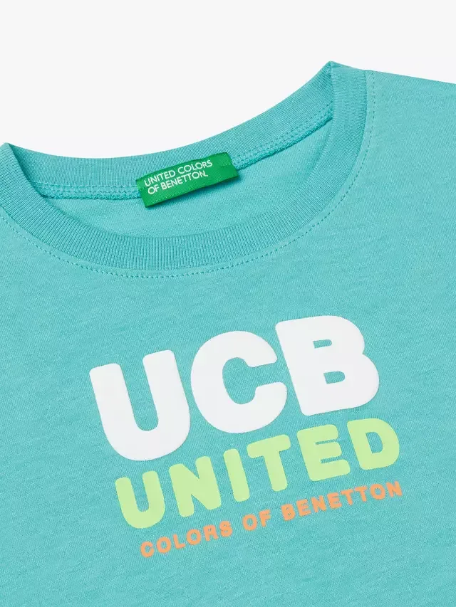 Хлопковая футболка с принтом Benetton — фото 3