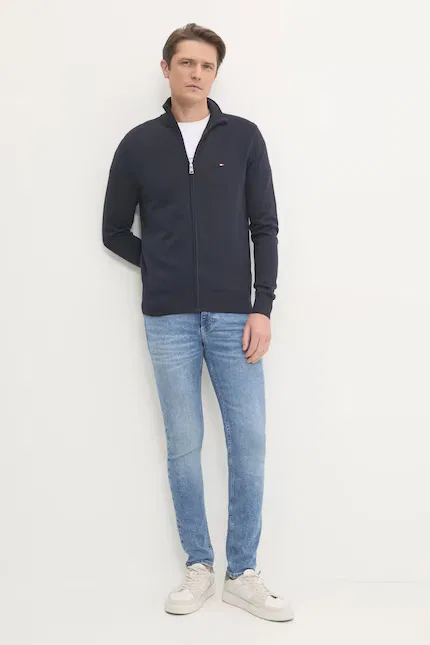 Кардиган мужской с воротником-стойкой Tommy Hilfiger, темно-синий — фото 2