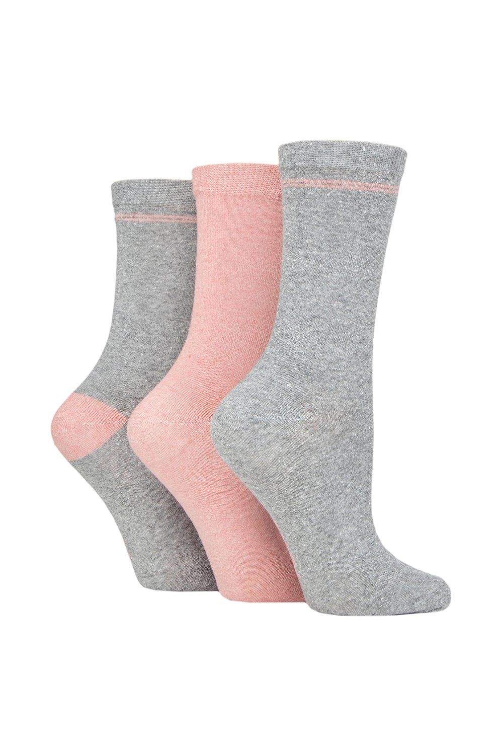 

3 пары носков в полоску из 100% переработанного хлопка SOCKSHOP TORE, серый