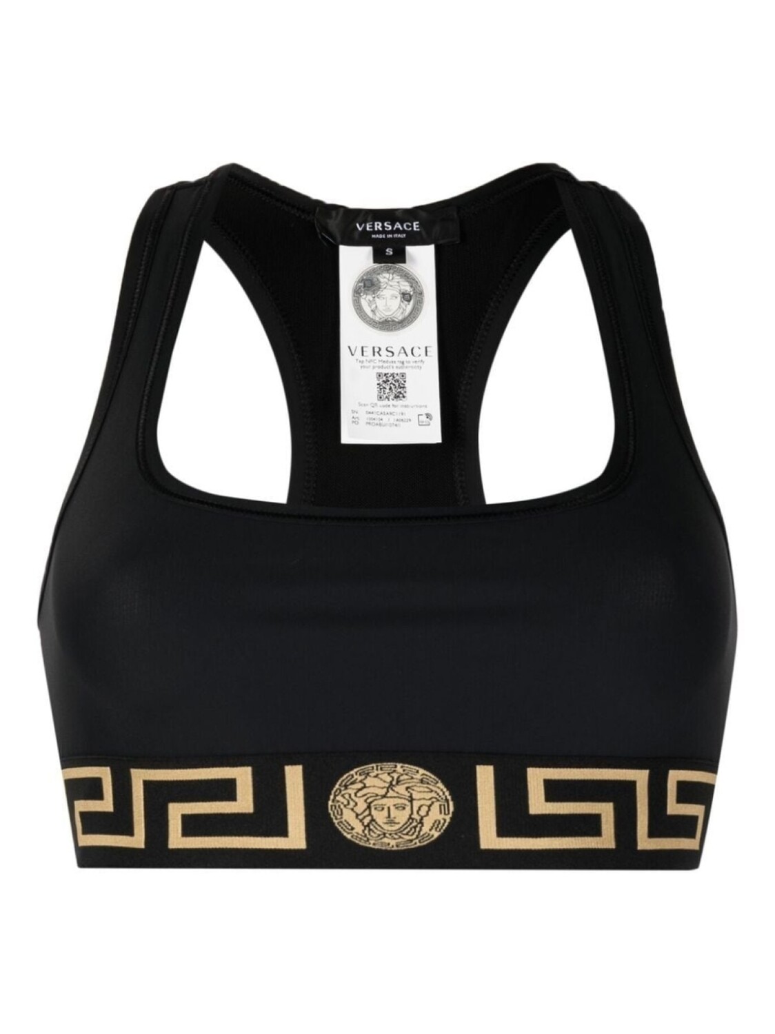 

Versace спортивный бюстгальтер Greca, черный