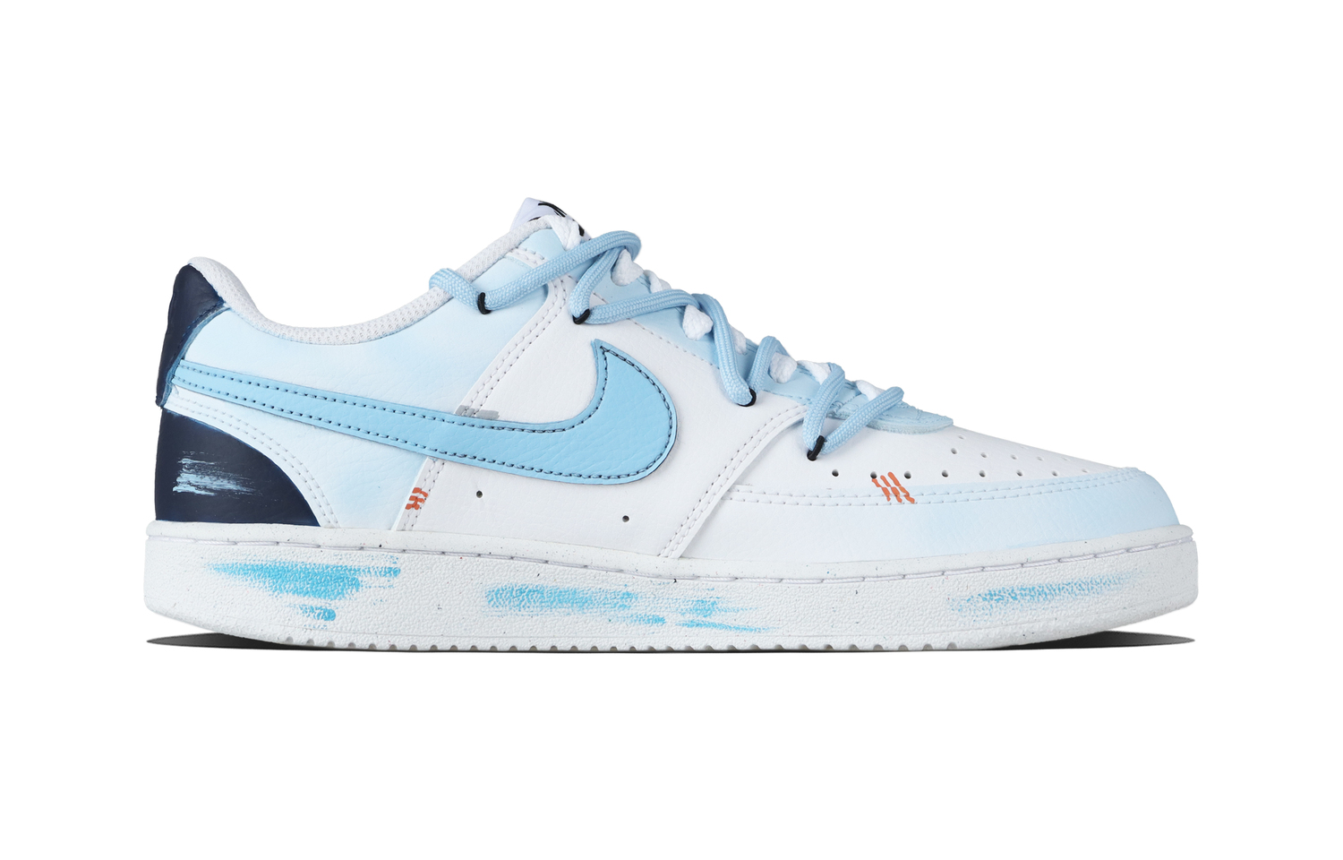 Nike Court Vision 1 Milk Blue Paint Abrasion Resistant Low top Skateboard Shoes Unisex Blue — фото 3