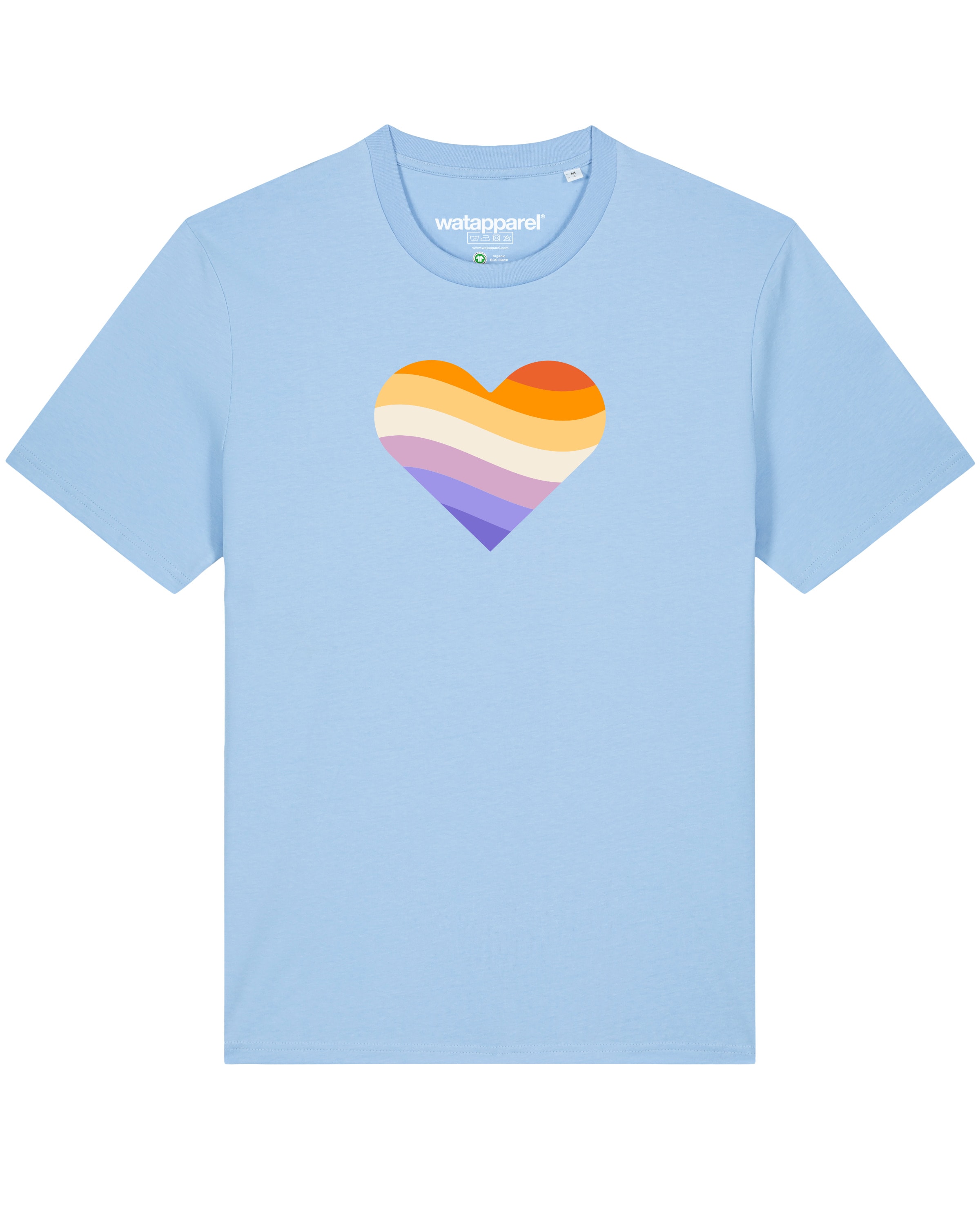

Watapparel Футболка 'Rainbow Heart' в светло-голубом цвете