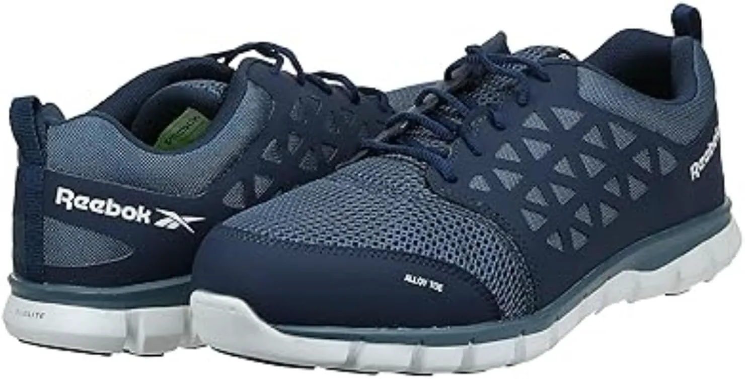 Мужские рабочие кроссовки Reebok Work Sublite Cushion с электрозащитным носком из сплава - черные, темно-синий — фото 3