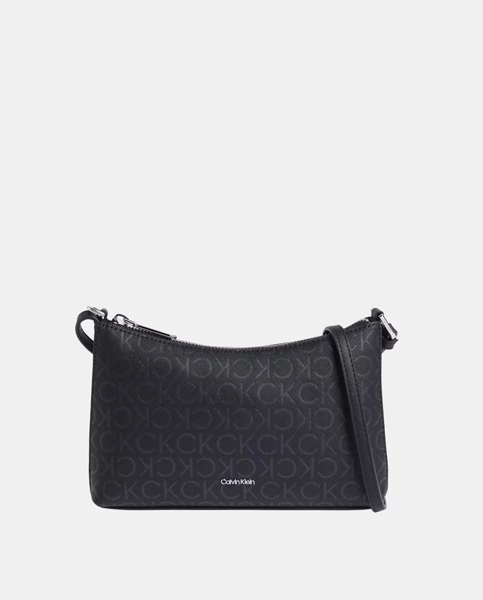 

Сумка через плечо с монограммой спереди Calvin Klein, черный