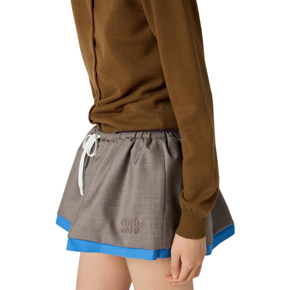 Кардиган из кашемира с воротником-рубашкой MIU MIU, Umber — фото 4