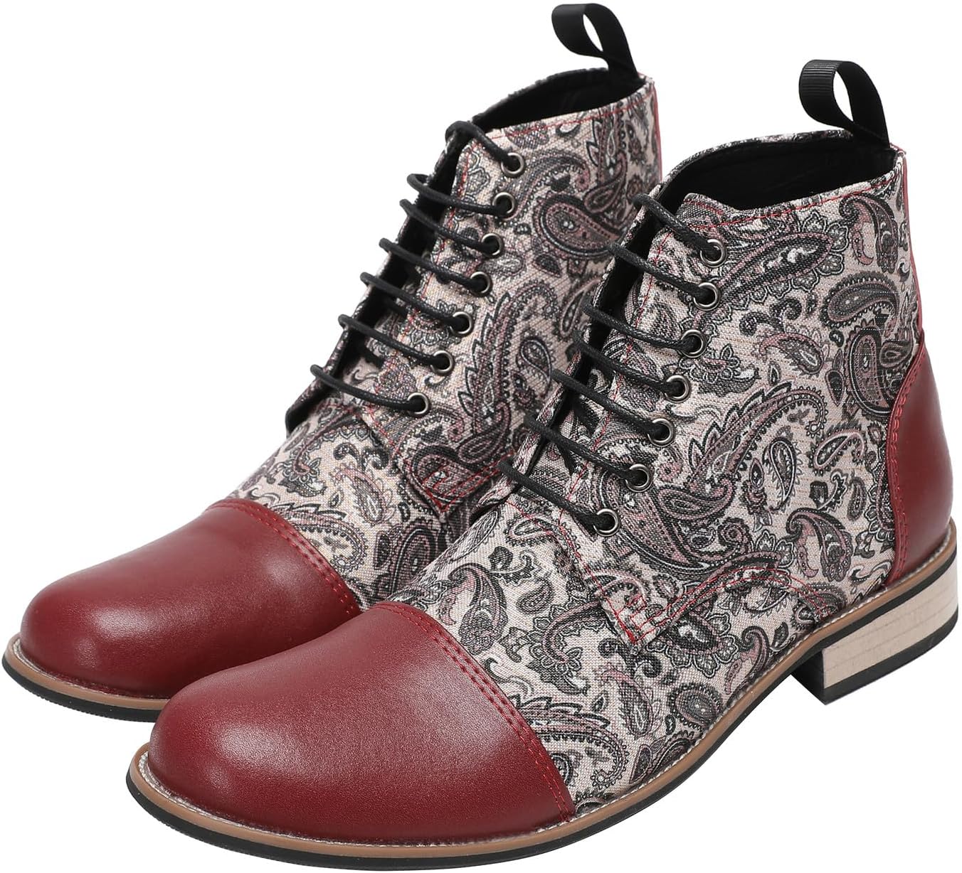 

Мужские вестерн-оксфорды Santimon - ковбойские сапоги с квадратным носком из натуральной кожи с вышивкой, для диско, вечеринок и бальных танцев, красный