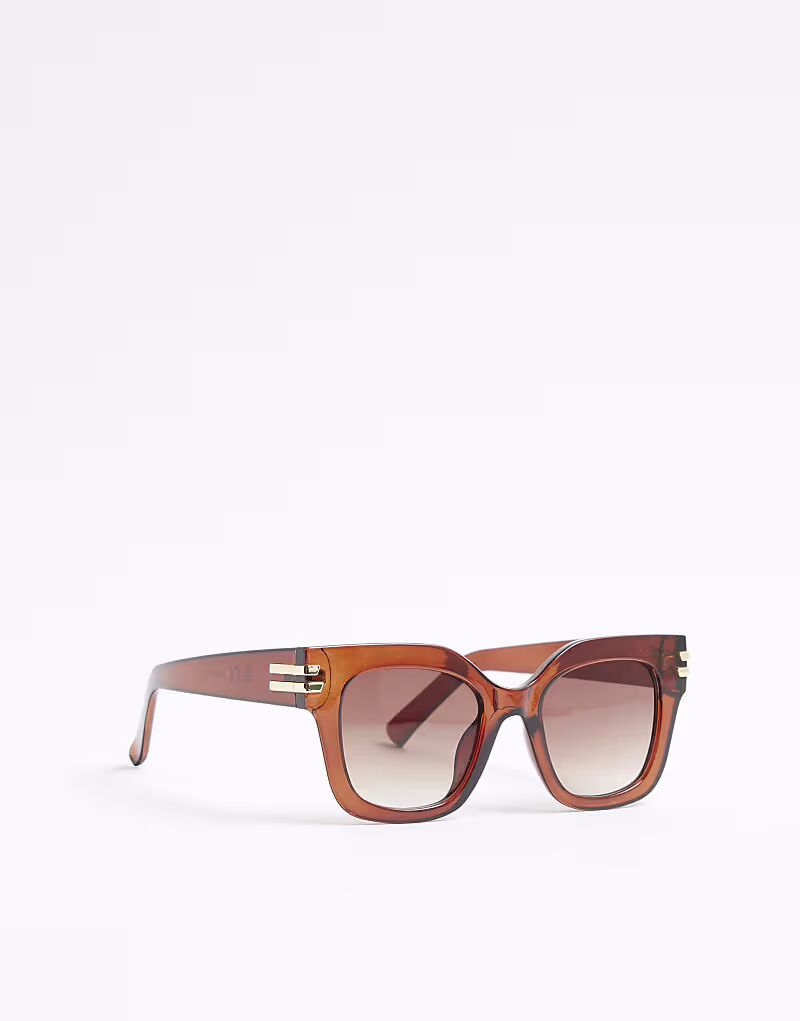 

Солнцезащитные очки River Island Cat eye коричневого цвета