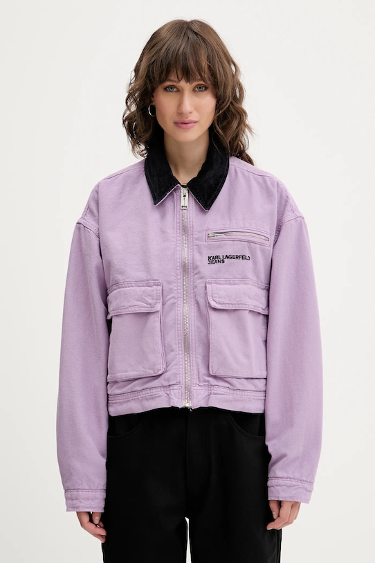 

Хлопковая куртка Karl Lagerfeld Jeans, фиолетовый