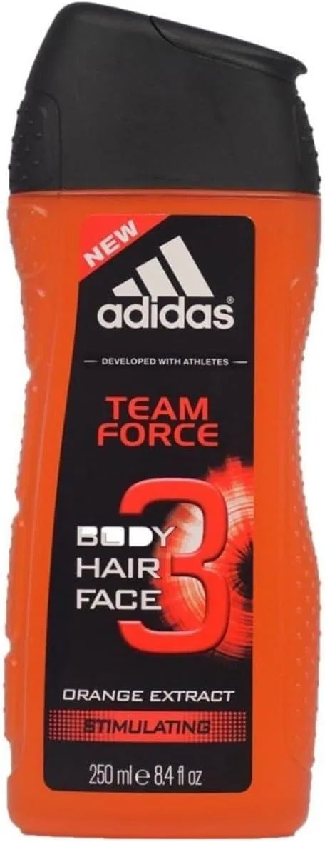 Мужской гель для душа 3-в-1 «Team Force» от Adidas 6 x 250 мл Adidas — фото 2
