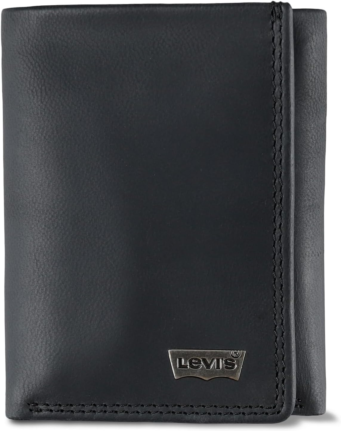 

Мужской кошелек Levi's Trifold - изящный и тонкий, с окошком для удостоверения личности и держателем для кредитных карт, Black Xcap