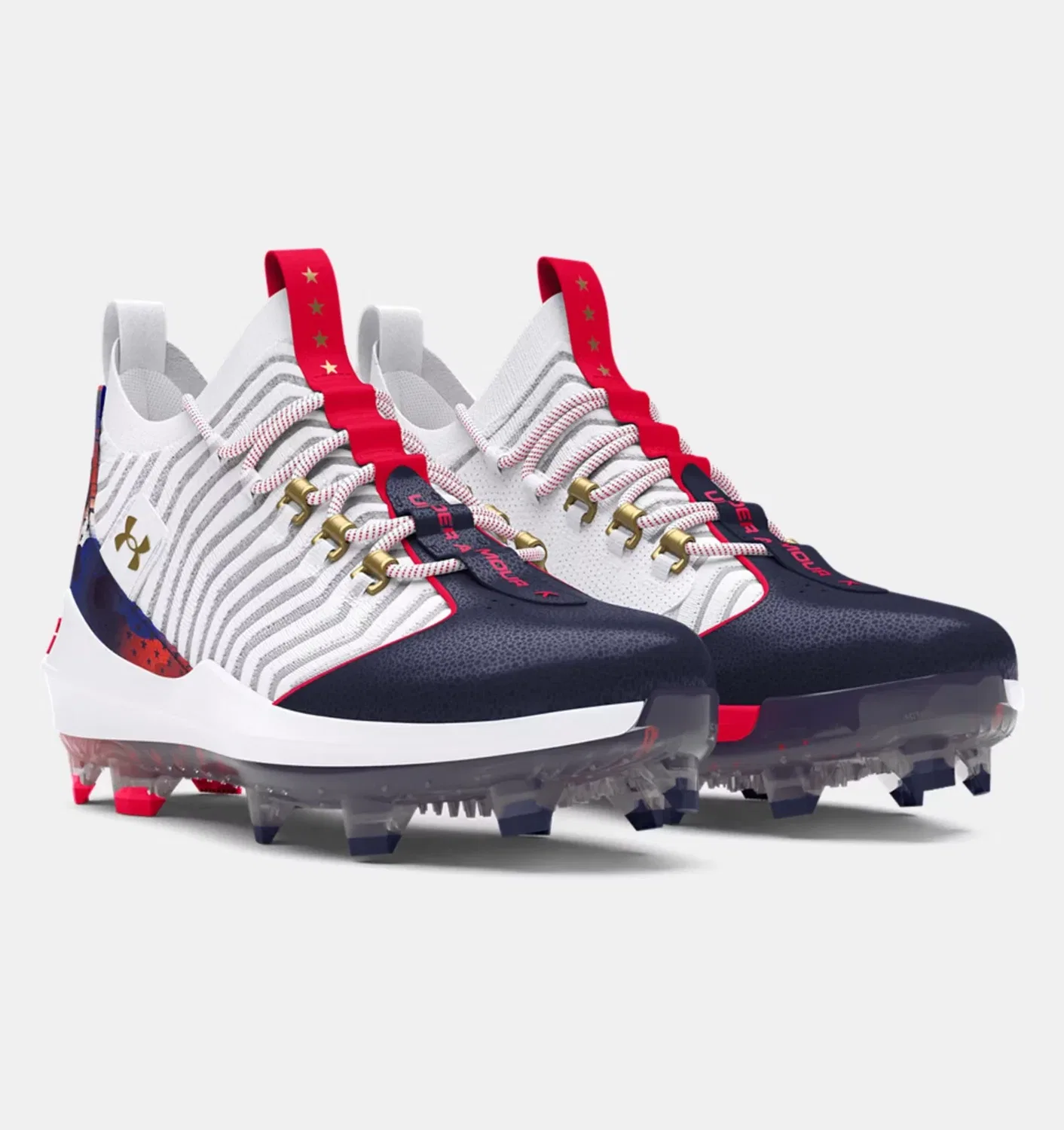 Мужские бейсбольные бутсы Under Armour Harper 9 Pro TPU USA 3027439-100 белого цвета DWA3861