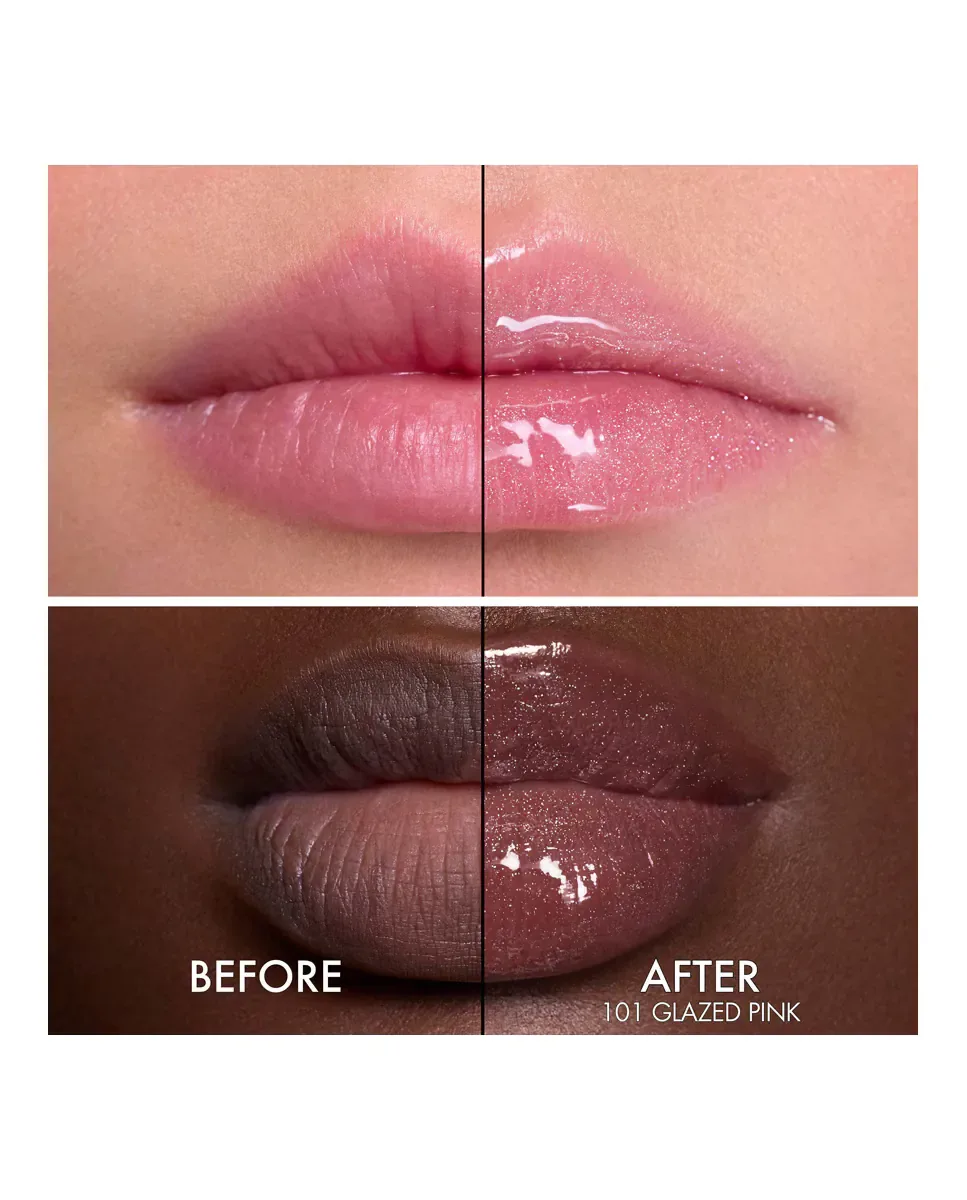Блеск для губ Addict Lip Glow Butter, уход для губ с пептидом и керамидами Dior, 101 Glazed Pink — фото 3