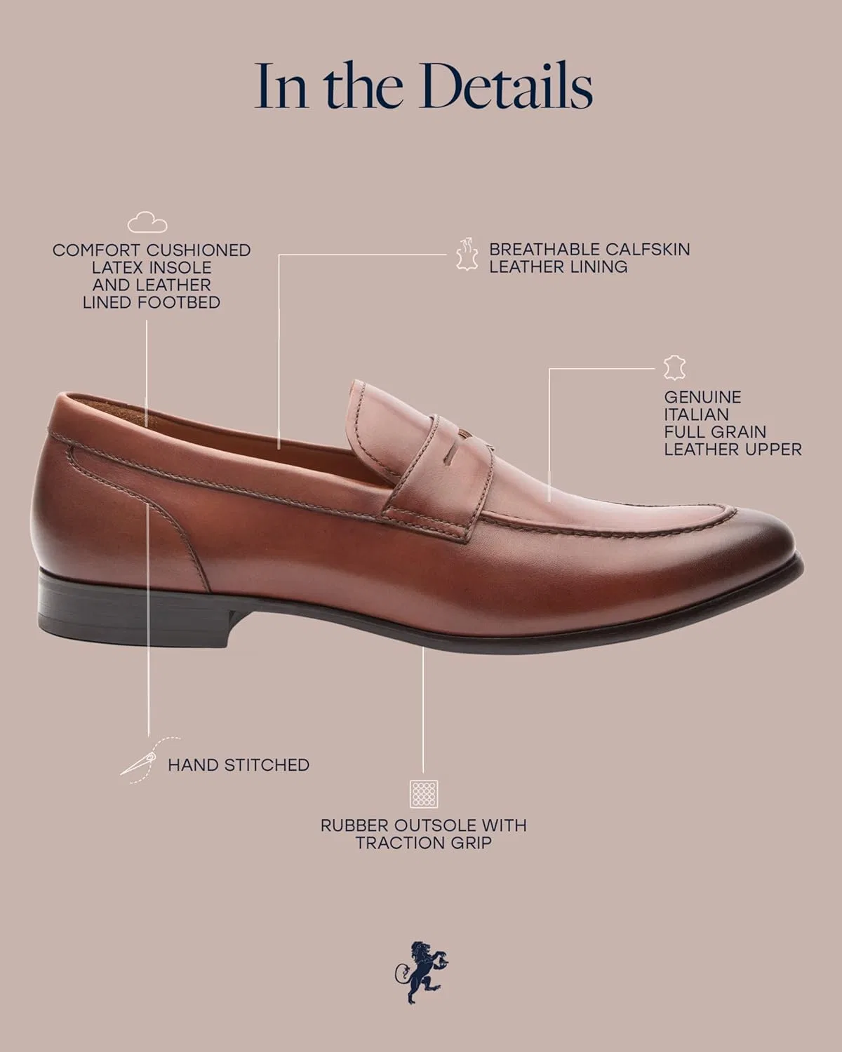 Лоферы мужские с кисточками Dunross & Sons, цвета бренди — фото 3