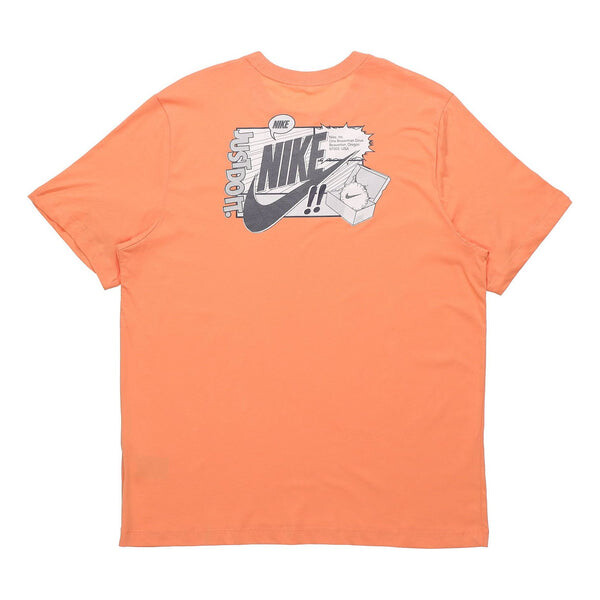 

Футболка как m sportswear nsw tee shoe print short sleeve red orange Nike, оранжевый