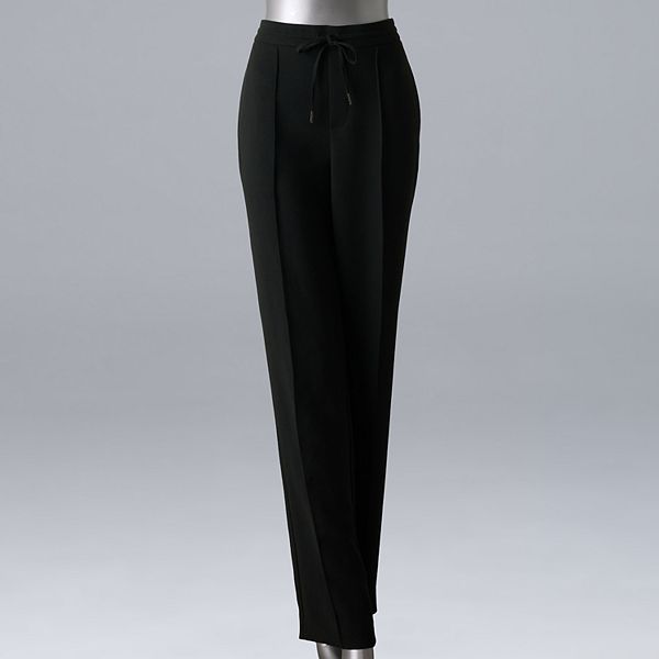 

Женские брюки прямого кроя из люксового крепа на резинке Simply Vera Vera Wang, Black