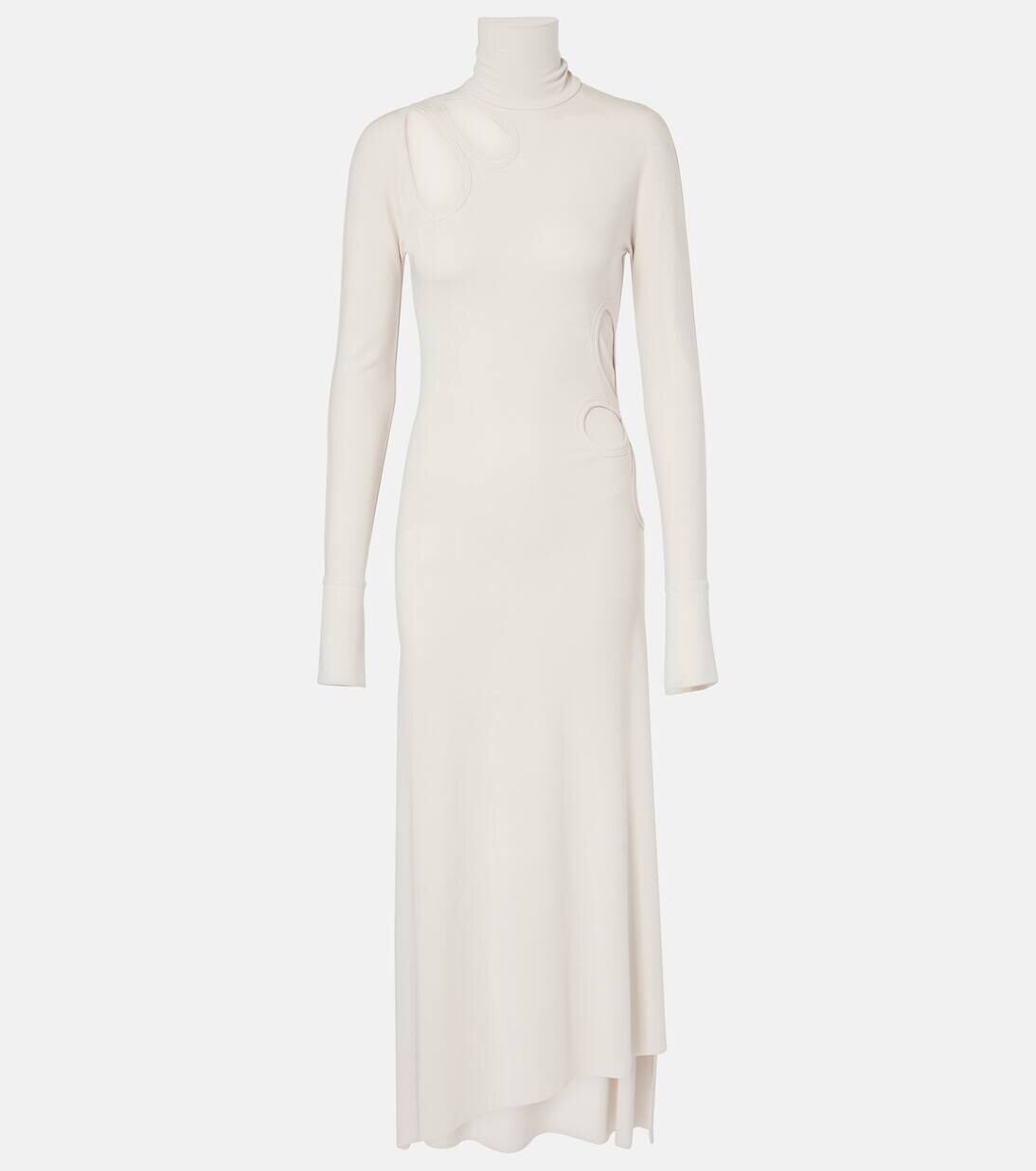 

Платье миди из джерси с вырезом Victoria Beckham, цвет bone
