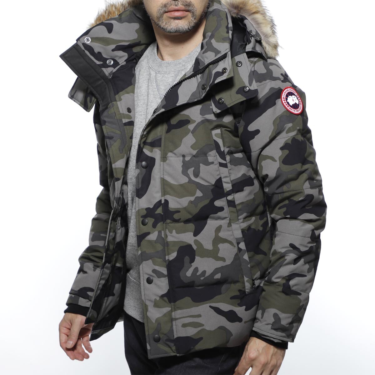 Пуховик мужской серии Wyndham, камуфляж Canada Goose, цвет Camouflage — фото 4