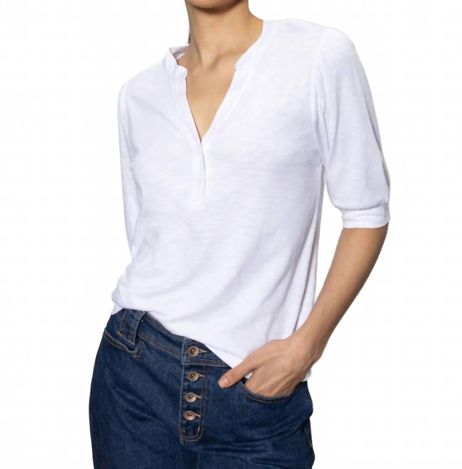 

SIX/FIFTY Футболка в смешанной технике, белая, Белый, SIX/FIFTY Футболка в смешанной технике, белая