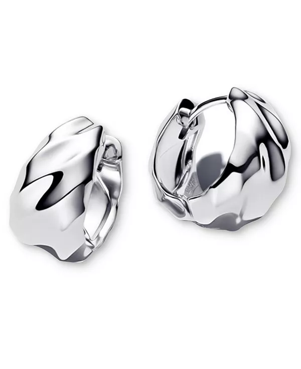 

Маленькие волнистые серьги-кольца Pandora, silver