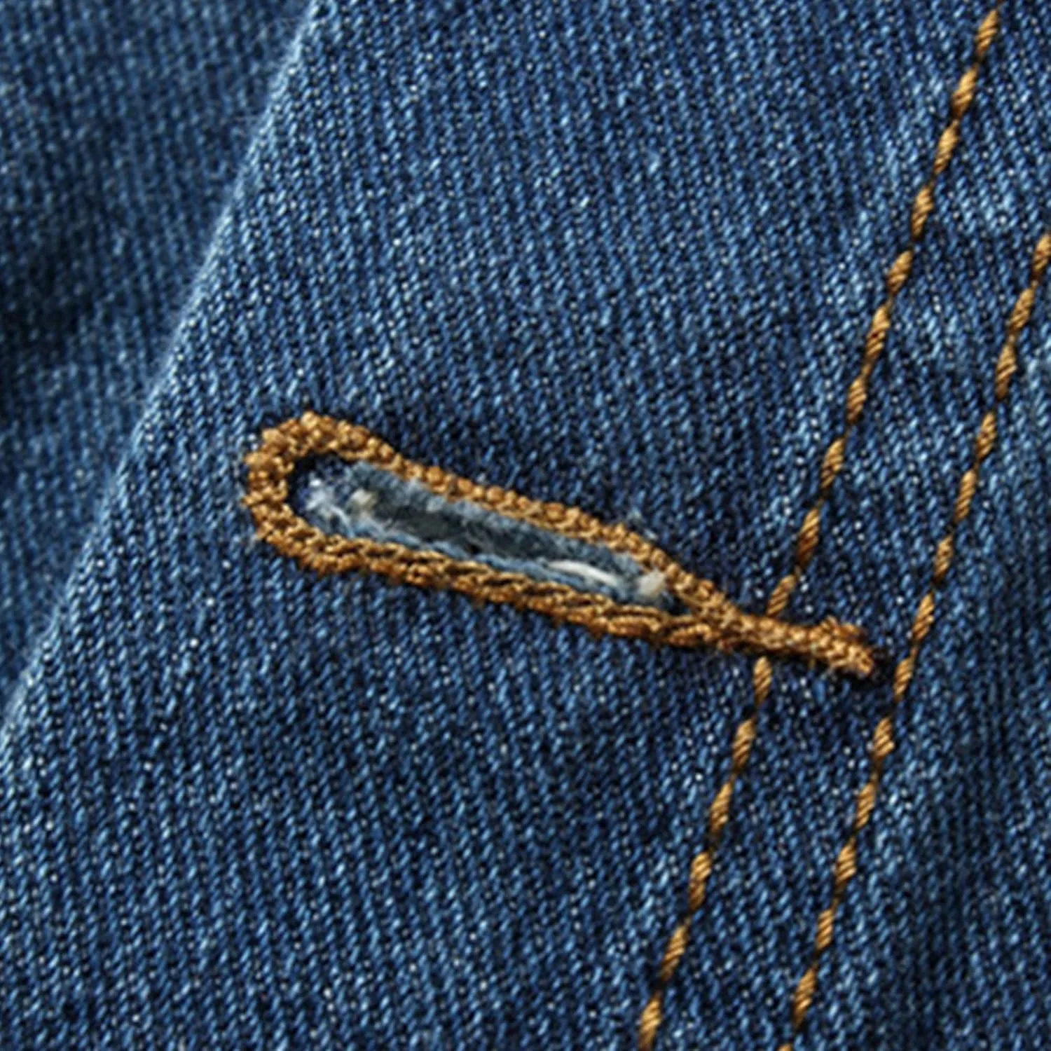 Мужская куртка-джинсовка с капюшоном Trucker Slim Fit на пуговицах Generic, синий — фото 3