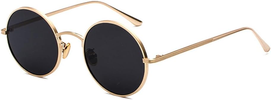 

Круглые панк-солнцезащитные очки для мужчин, классические ретро-очки, овальные солнцезащитные очки для женщин, металлическая оправа, защита от УФ-излучения UV400, m28543 generic, Gold Gray