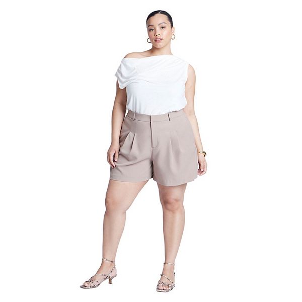 

Женские шорты plus size the fluid crepe Eloquii, Mocha Meringue