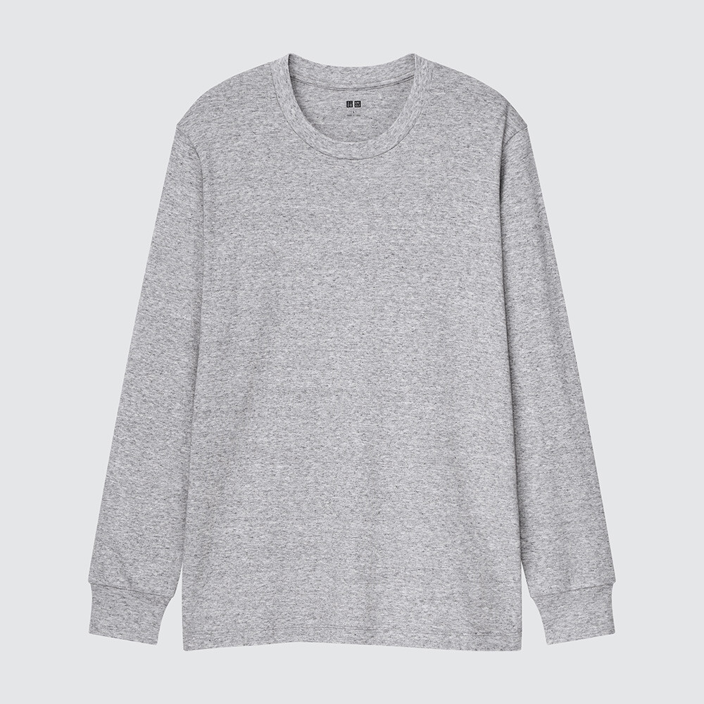 

Лонгслив Uniqlo Crew Neck, серый