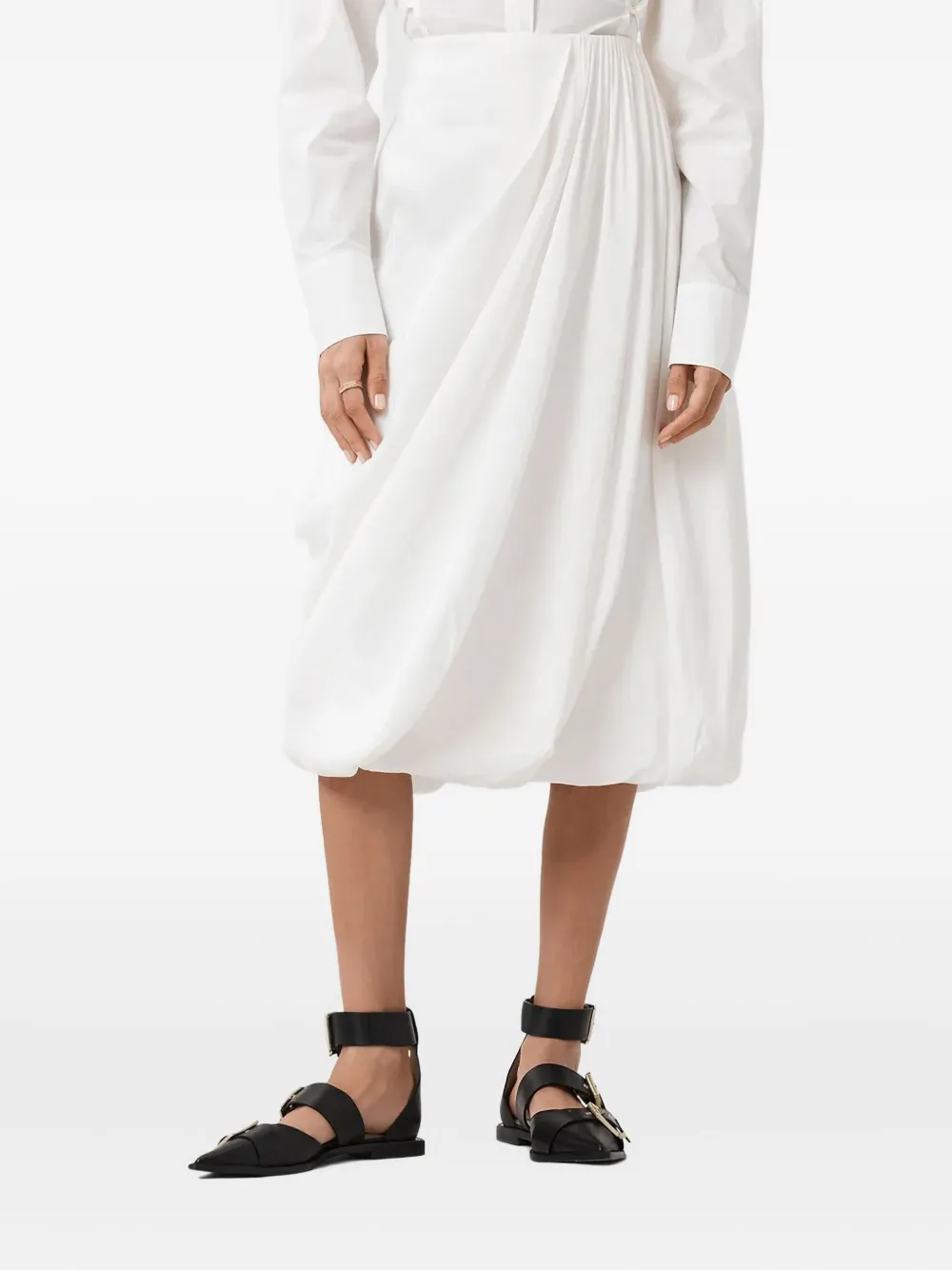 

Миди-юбка с драпировкой Nia Allsaints, белый