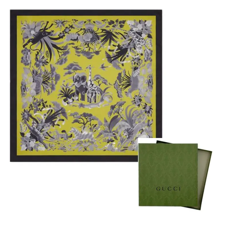 

GUCCI Шёлковый шарф унисекс жёлтый, Yellow