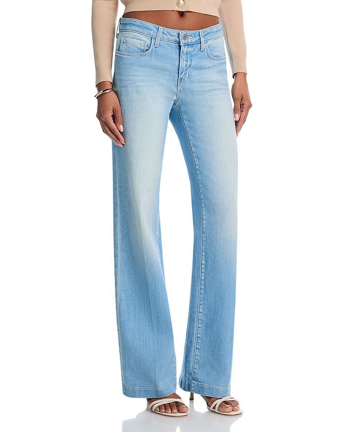 

Джинсы Joanne Mid Rise Wide Leg в цвете Haven L'AGENCE, синий