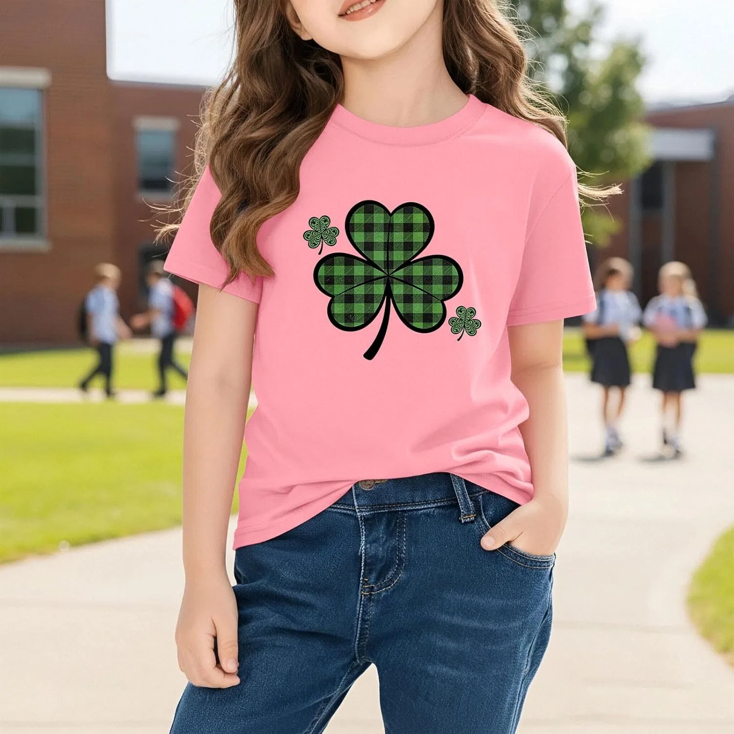 Футболка с принтом Shamrock, Zzalalana, Pink — фото 3