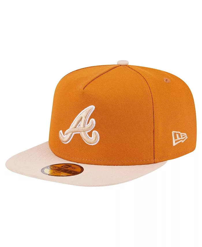 

Мужская оранжево-светло-бежевая двухцветная кепка Atlanta Braves с А-образной оправой 59FIFTY New Era